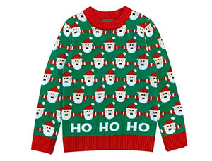 Tstars Cute Santa Claus Ugly Christmas Sweater Ho Ho Holiday Boys Girls Toddler Sweater 4T Multicolor