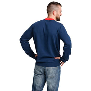 FOCO Men's NFL Big Logo Two Tone Knit Sweater, Medium, New England Patriots