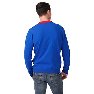 FOCO Men's NFL Big Logo Two Tone Knit Sweater, Medium, Buffalo Bills