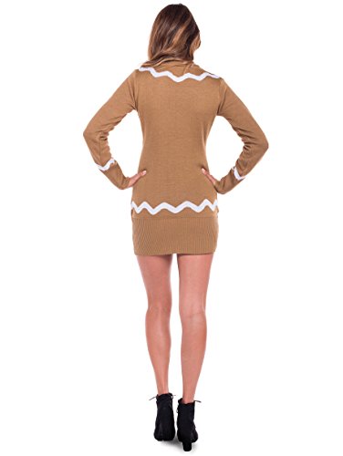 Tipsy Elves Women's Gingerbread Sweater Dress - Brown Ugly Christmas S Ugly Christmas Sweater Party Tipsy Elves Women's Gingerbread Sweater Dress - Brown Ugly Christmas S Ugly Christmas Sweater Party