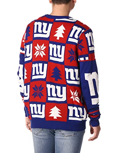 NFL NEW YORK GIANTS PATCHES Ugly Sweater, Large