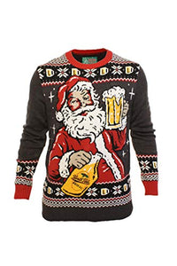 Ugly Christmas Party Sweater Unisex Santa's Winter Ale Beer Drinking-Medium Winter Ale Black