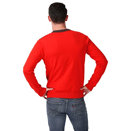 FOCO Men's NFL Big Logo Two Tone Knit Sweater, Medium, Cleveland Browns