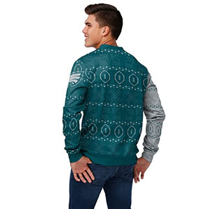 FOCO Men's NFL Printed Primary Logo Lightweight Holiday Sweater, Philadelphia Eagles, Medium