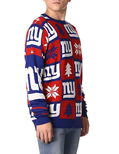 NFL NEW YORK GIANTS PATCHES Ugly Sweater, Large