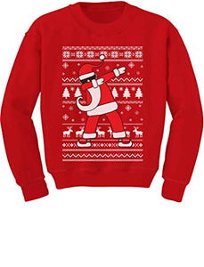 Ugly Christmas Sweaters Kids Sweatshirt Dabbing Santa Long Sleeve Shirt Large Red