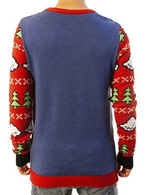 Ugly Christmas Party Sweater Unisex - Super Santa -Small Super Santa Blue