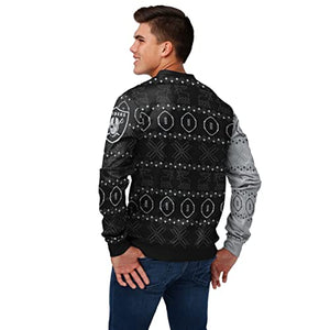 FOCO Men's NFL Printed Primary Logo Lightweight Holiday Sweater, Las Vegas Raiders, X-Large