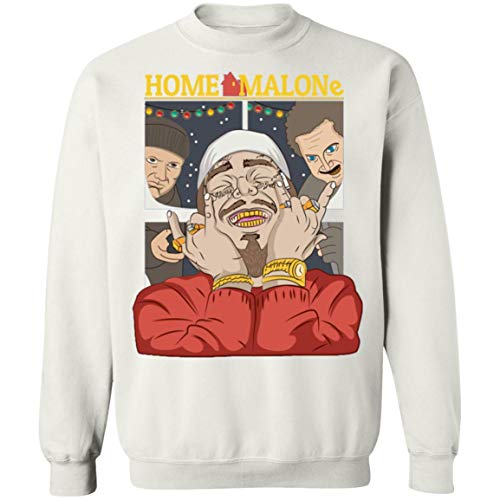 Home Malone Funny Home Alone Christmas Movie Custom Unisex Sweatshirt White