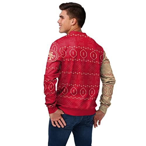 FOCO Men's NFL Printed Primary Logo Lightweight Holiday Sweater, San Francisco 49ers, Medium
