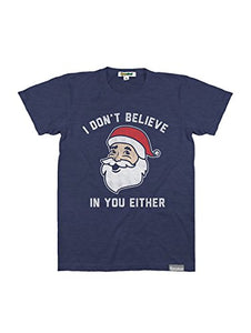 Tipsy Elves Mens Dont Believe You Either Naughty Christmas T Shirt, Blue ,Large