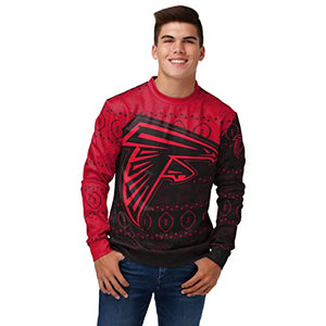 FOCO Men's NFL Printed Primary Logo Lightweight Holiday Sweater, Tampa Bay Buccaneers, Medium