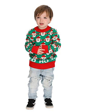Tstars Cute Santa Claus Ugly Christmas Sweater Ho Ho Holiday Boys Girls Toddler Sweater 4T Multicolor