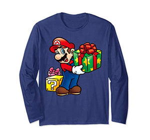 Nintendo Super Mario Wrapped Christmas Presents Long Sleeve T-Shirt