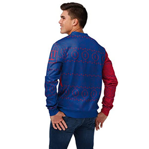 FOCO Men's NFL Printed Primary Logo Lightweight Holiday Sweater, New York Giants, Medium