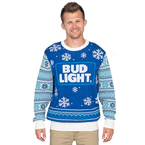 Bud Light Beer Ugly Christmas Sweater Blue