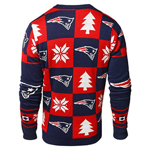 NFL NEW ENGLAND PATRIOTS PATCHES Ugly Sweater, Large