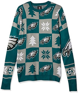 NFL PHILADELPHIA EAGLES PATCHES Ugly Sweater, Medium