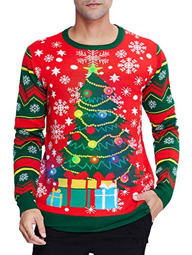 Rockin Around the Upside Down Xmas Lights Tree Christmas Mistletoe Ugly  Sweater Stranger Eleven Holidays Men's Long Sleeve Shirt OSF-0068 -   Canada