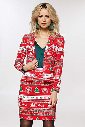 Opposuits Christmas Suits for Women - Winter Woman - Xmas Costumes Include Blazer and Skirt - US 14