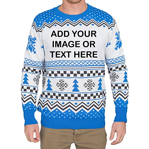 Custom Sublimation Ugly Christmas Sweater Blue/Black