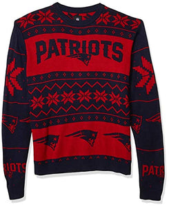 NFL New England Patriots Mens 2019 Ugly Sweater, Team Color, Small