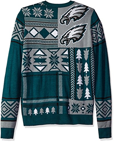 NFL PHILADELPHIA EAGLES PATCHES Ugly Sweater, Medium