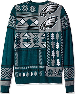 NFL PHILADELPHIA EAGLES PATCHES Ugly Sweater, Medium