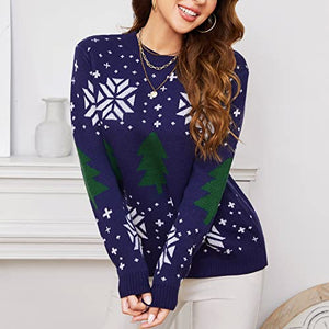EXLURA Patterns Reindeer Ugly Christmas Sweater Jumper Pullover Tops
