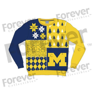 Klew NCAA Busy Block Sweater, Large, Michigan Wolverines