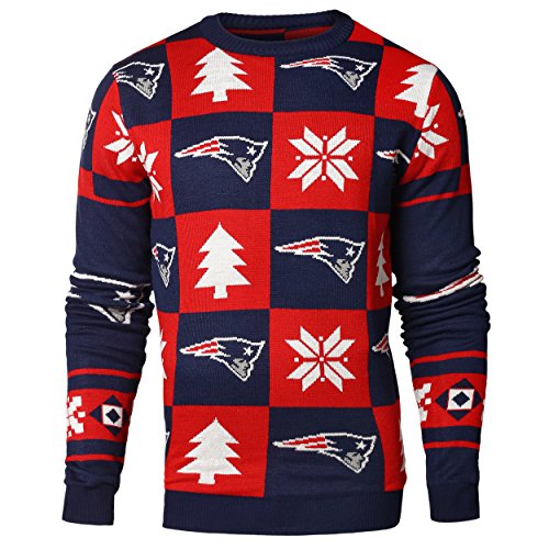 NFL NEW ENGLAND PATRIOTS PATCHES Ugly Sweater, Large