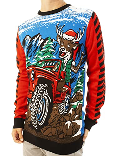 Ugly Christmas Party Sweater Off Roading Long Sleeve Sweatshirt-M Off Roading Red