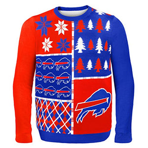 NFL Buffalo Bills BUSY BLOCK Ugly Sweater, X-Large