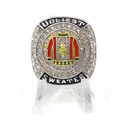 Ugly Christmas Sweater Championship Trophy Ring | Award Medal for Ugliest Sweater Party Competition (11)