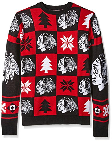 Chicago Blackhawks 2016 Patches Ugly Crew Neck Sweater - Mens Large