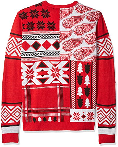 Detroit Red Wings Patches Ugly Crew Neck Sweater Small