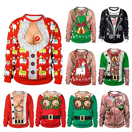 Ugly Christmas Party Unisex Ugly Christmas Sweater Space X Mas-XL 