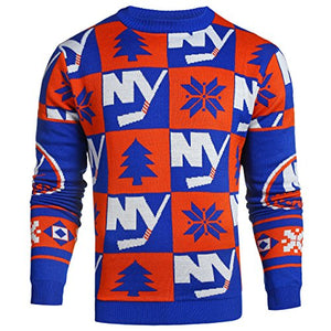 New York Islanders 2016 Patches Ugly Crew Neck Sweater - Mens Extra Large