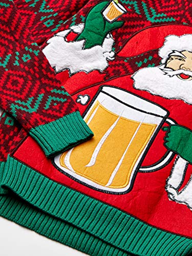 Blizzard Bay Men's Santa Beer Shots Sweater, red, Medium