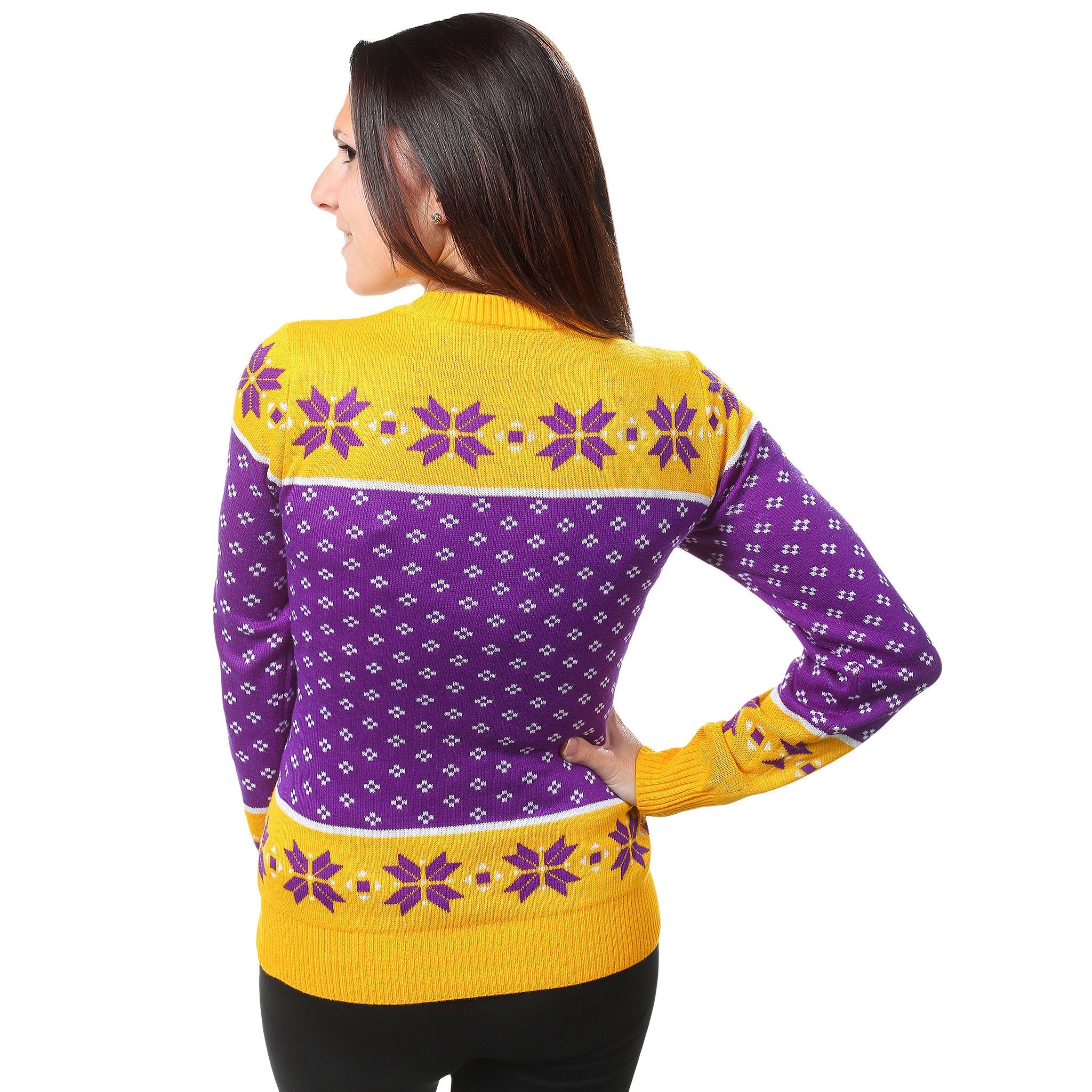 Minnesota Vikings Christmas Pattern Ugly Christmas Sweater Frozen AOP Gift  For Fans - Limotees