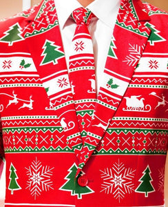 Red Ugly Christmas Sweater Suit Winter Wonderland