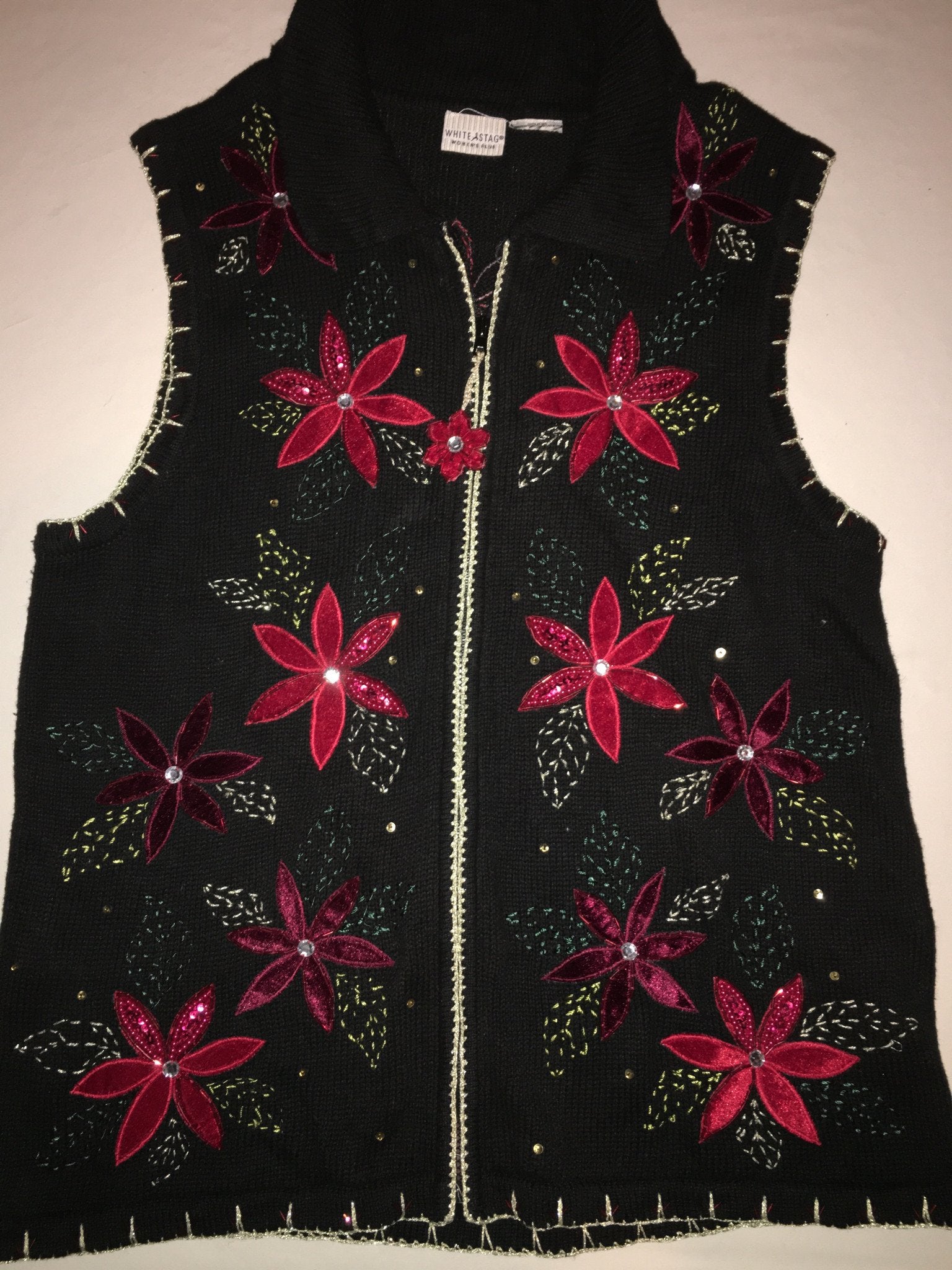 Get To The Poinsettia Ugly Xmas Vest 9021