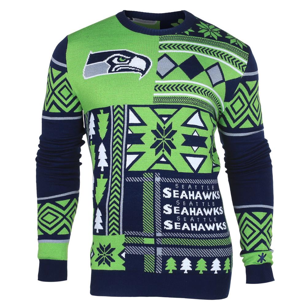 Seattle Seahawks Tacky Ugly Chirstmas Holiday Sweater Jumper